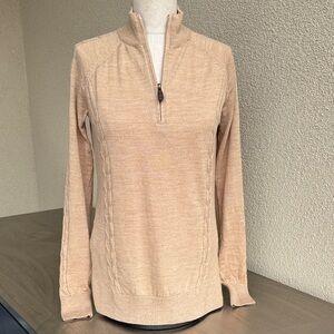 Orvis Light Brown Quarter-Zip Pullover